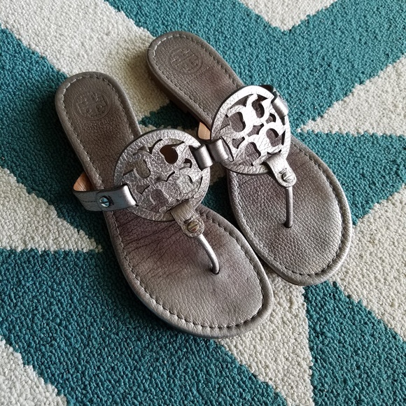 Tory Burch Shoes - {Tory Burch} Silver Pebbled Leather Miller